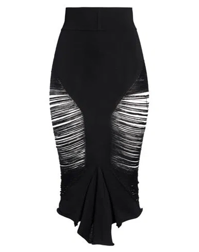 Rick Owens Woman Midi Skirt Black Size Xs Virgin Wool