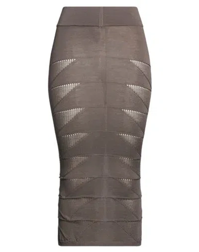 Rick Owens Woman Midi Skirt Charcoal Size S Virgin Wool In Gray