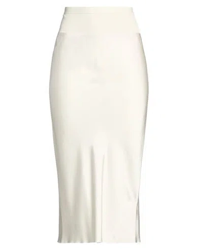 Rick Owens Woman Midi Skirt Cream Size 4 Acetate, Viscose In White