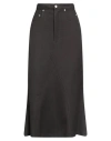 Rick Owens Woman Midi Skirt Dark Brown Size 8 Wool In Black