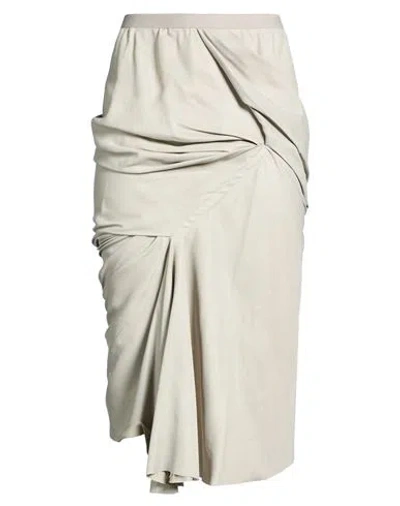 Rick Owens Woman Midi Skirt Light Grey Size 4 Cupro In Black