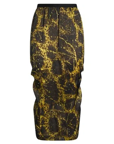 Rick Owens Woman Midi Skirt Lime Green Size 4 Cupro