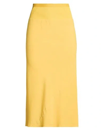 Rick Owens Woman Midi Skirt Marigold Size 4 Acetate, Silk In Yellow