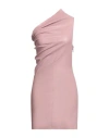 Rick Owens Woman Mini Dress Antique Rose Size 6 Lambskin, Cotton, Lycra In Pink