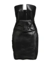 Rick Owens Woman Mini Dress Black Size 10 Cotton, Elastomultiester, Rubber