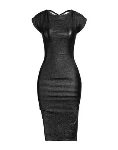 Rick Owens Woman Mini Dress Black Size 10 Cotton, Pbt - Polybutylene Terephthalate, Elastane