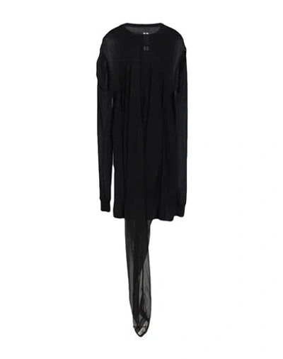 Rick Owens Woman Mini Dress Black Size 10 Organic Cotton, Silk