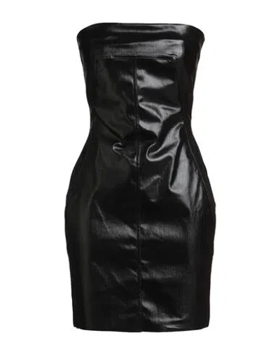 Rick Owens Woman Mini Dress Black Size 4 Cotton, Elastomultiester