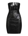 Rick Owens Woman Mini Dress Black Size 6 Cotton, Elastomultiester, Rubber