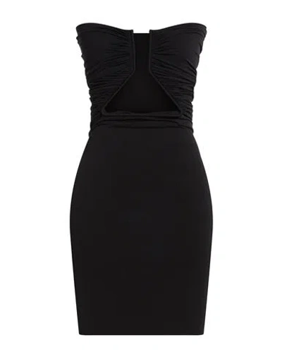 Rick Owens Woman Mini Dress Black Size 8 Nylon, Elastane