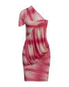Rick Owens Woman Mini Dress Fuchsia Size 12 Cupro, Elastane In Pink