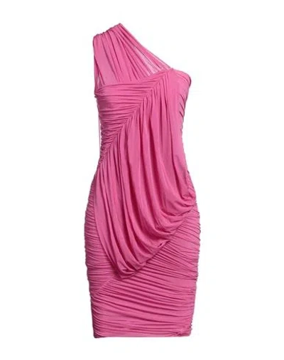 Rick Owens Woman Mini Dress Fuchsia Size 8 Cupro, Elastane In Pink