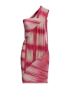 Rick Owens Woman Mini Dress Fuchsia Size 8 Cupro, Elastane In Pink