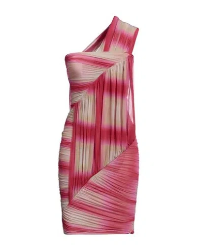 Rick Owens Woman Mini Dress Fuchsia Size 8 Cupro, Elastane In Pink