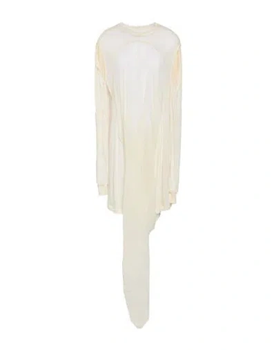 Rick Owens Woman Mini Dress Ivory Size 6 Organic Cotton, Silk In White
