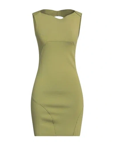 Rick Owens Woman Mini Dress Lime Green Size M Viscose, Polyester, Polyamide, Elastane