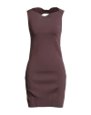Rick Owens Woman Mini Dress Mauve Size M Viscose, Polyester, Polyamide, Elastane In Burgundy