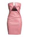 Rick Owens Woman Mini Dress Pink Size 4 Cotton, Elastomultiester, Rubber