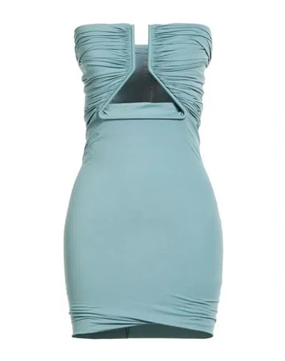 Rick Owens Woman Mini Dress Turquoise Size 8 Nylon, Elastane In Blue