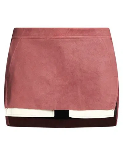 Rick Owens Woman Mini Skirt Burgundy Size 6 Lambskin In Red