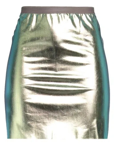 Rick Owens Woman Mini Skirt Emerald Green Size 8 Cotton, Elastomultiester, Rubber