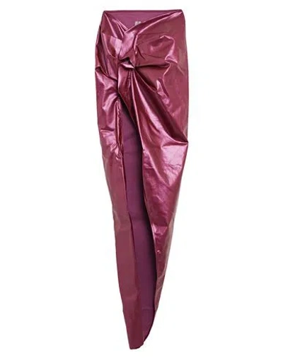 Rick Owens Woman Mini Skirt Garnet Size 4 Cotton, Elastomultiester, Rubber In Red