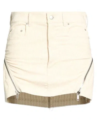 Rick Owens Woman Mini Skirt Ivory Size 2 Cotton, Linen In White