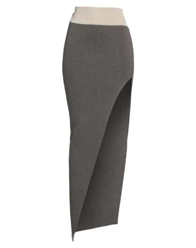 Rick Owens Woman Mini Skirt Lead Size S Cashmere, Wool, Elastane, Viscose, Polyester In Grey