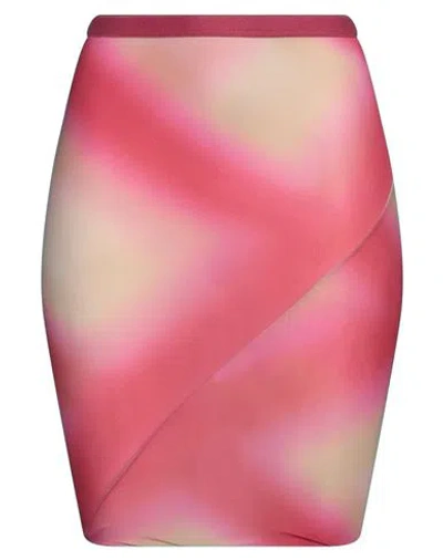 Rick Owens Woman Mini Skirt Magenta Size 4 Cupro, Elastane In Pink