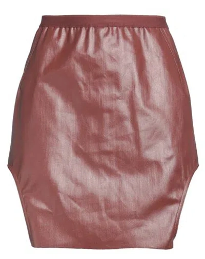 Rick Owens Woman Mini Skirt Tan Size 10 Cotton, Elastane, Rubber In Brown