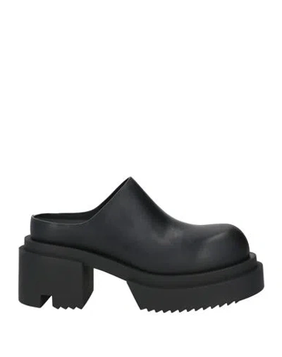Rick Owens Ballast Heeled Mules In Black