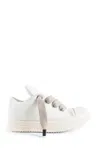 Rick Owens Hollywood Jumbo Laced Puffer Low Sneakers In Off-white