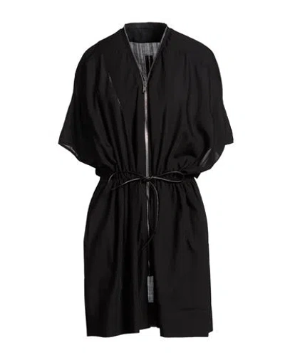 Rick Owens Woman Overcoat & Trench Coat Black Size Onesize Virgin Wool