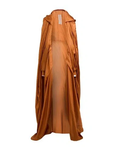 Rick Owens Woman Overcoat & Trench Coat Tan Size Onesize Silk, Cotton In Brown
