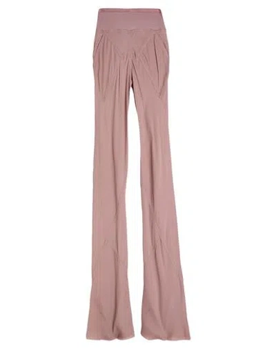 Rick Owens Bias Viscose & Silk Crepe Wide Pants In Pink