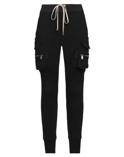 Rick Owens Drawstring Cotton Cargo Trousers In Black