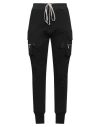 Rick Owens Drawstring Cotton Cargo Trousers In Black