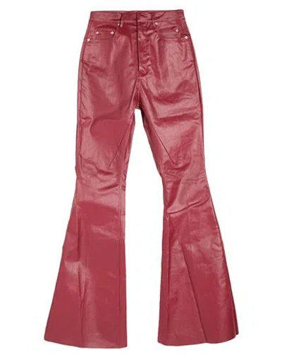 Rick Owens Woman Pants Brick Size 29 Cotton, Elastane In Red
