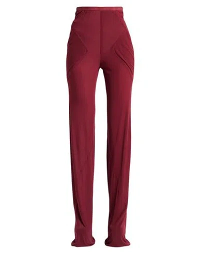 Rick Owens Woman Pants Burgundy Size 4 Cupro, Elastane In Red