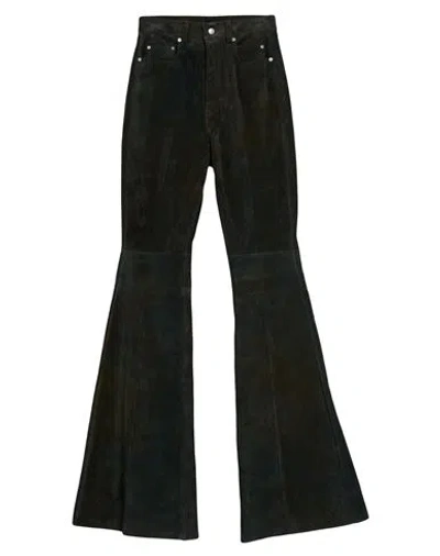 Rick Owens Woman Pants Charcoal Size 26 Calfskin In Gray