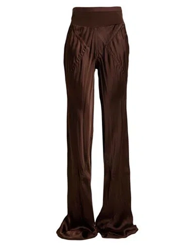 Rick Owens Woman Pants Chocolate Brown Size 8 Cupro, Cotton, Polyamide In Brown