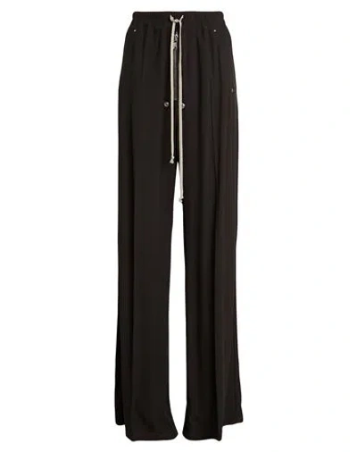 Rick Owens Woman Pants Dark Brown Size 4 Viscose, Acetate In Black