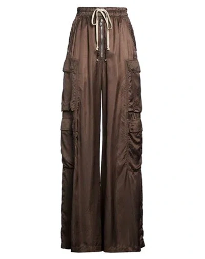 Rick Owens Woman Pants Dark Brown Size 6 Cupro