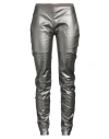 Rick Owens Woman Pants Grey Size 8 Cotton, Elastomultiester, Rubber