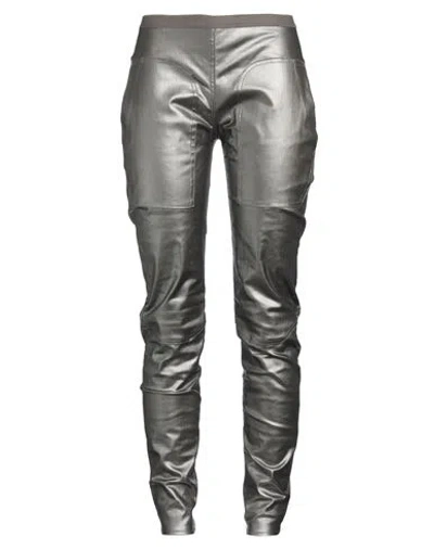 Rick Owens Woman Pants Grey Size 8 Cotton, Elastomultiester, Rubber