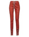 Rick Owens Woman Pants Rust Size 4 Goat Skin, Cotton, Elastane In Red