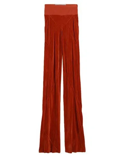 Rick Owens Woman Pants Rust Size 6 Viscose, Silk, Cotton, Polyamide In Red