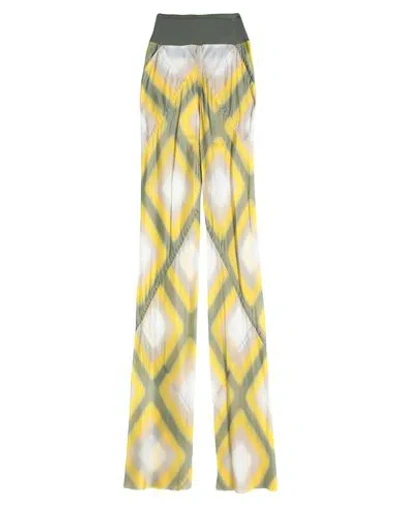 RICK OWENS RICK OWENS WOMAN PANTS YELLOW SIZE 4 CUPRO, COTTON, POLYAMIDE
