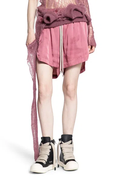 Rick Owens Woman Pink Shorts