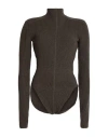Rick Owens Woman Playsuit Khaki Size S Cashmere, Wool In Sand